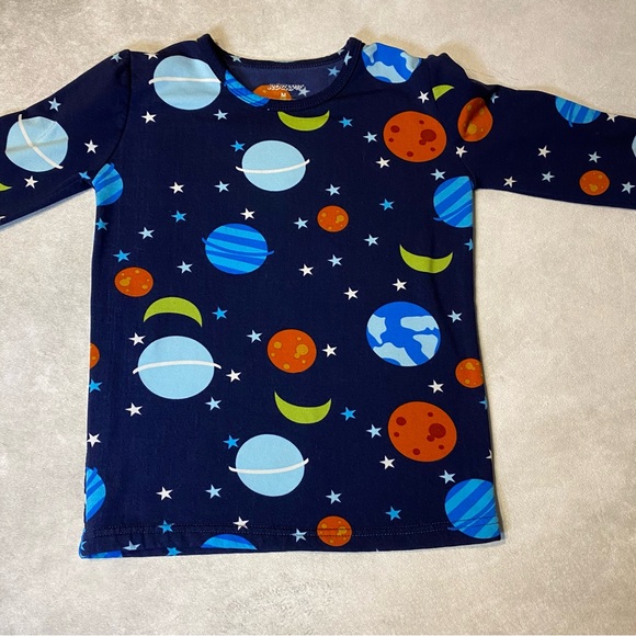 Rocky Boys Outer Space Navy Blue Pajama Set Size Medium 8 Slim Fit - Picture 8 of 10